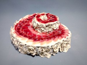 13 taller de cerámica Madrid plato de jamón montado